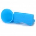Portátil Silicone Horn Stand Amplificador acústico para iPhone 4 - azul