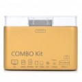 Leitor de cartão câmera conexão Combo Kit c / cabo AV para iPad/iPhone 4/iPod - ouro