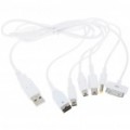 6-em-1 USB Charging Cable para iPod/iPhone 3 G/HTC/PSP/GBASP/NDS Lite/NDSi