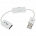 USB macho a fêmeas dados & tarifação cabo adaptador - branco (18.8 cm-comprimento)