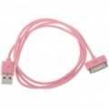 Dados USB / cabo de carregador para iPhone 4/iPad 2 - Pink (90 CM comprimento)