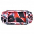 Protetor de silicone para PSP 3000/2000 - vermelho + branco + preto