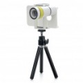 10 x Zoom telescópio lente com tripé & Back Case para iPhone 4 - branco