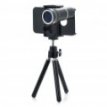 10 x Zoom telescópio lente com tripé & Back Case para iPhone 4 - preto
