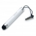 Rocha retrátil Capacitiva Touch Screen caneta Stylus com anti-pó Plug - branco