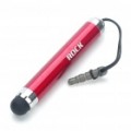 Rocha retrátil Capacitiva Touch Screen caneta Stylus com anti-pó Plug - vermelho