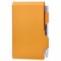 Compact Notepad elegante de liga de alumínio do caderno com caneta esferográfica - ouro