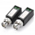 BNC 1 canal par trançado Video Balun transceptor - preto (par)