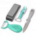 Abridor de garrafas multifunções + faca + descascador Knife Sharpener pedra conjunto