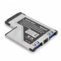 Dual USB 3.0 portas 34 mm Placa PCI Express Adapter para Laptop/Notebook - preto (Max 5.0 Gbps)