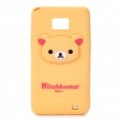 Desenho animado urso estilo Silicone volta caso protetor para Samsung Galaxy S2 i9100 - amarelo