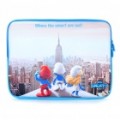 Protetora Smurfs estilo Soft Bag com Dual zipado fechar para 14 