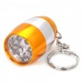 Resistente à água Mini 6-LED branco luz Camping lanterna chaveiro - laranja + prata (2 x CR2032)