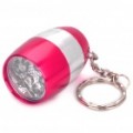 Resistente à água Mini 6-LED branco luz Camping lanterna porta-chaves - profundamente vermelho + prata (2 x CR2032)