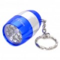 Resistente à água Mini 6-LED branco luz Camping lanterna chaveiro - azul + prata (2 x CR2032)