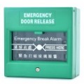 Emergência porta vidro quebra de alarme de incêndio botão de libertação - verde (220V AC / DC 24V)