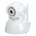 H. 264 300KP CMOS sem fio rede Wi-Fi câmera de vigilância c / 10-LED IR Night Vision - branco