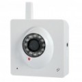 H. 264 300KP CMOS sem fio rede Wi-Fi câmera de vigilância com 12-LED IR Night Vision - branco
