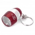 Campismo Mini Ultra brilhante 8-LED 20LM lanterna luz branca c / porta-chaves - vermelho + prata (2 x CR2032)