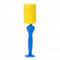 Corpo forma Cup / garrafa / copo limpeza ferramenta Pincel de esponja - azul + amarelo