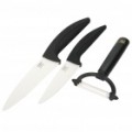 ABS + TRP + faca de cozinha de Zirconia Set - preto + branco (3 peças)