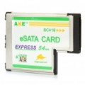 54 mm Placa PCI Express para 2 portas eSATA adaptador de cartões para Laptop Notebook