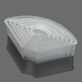 Em forma de Mousse anel bolo Cookie Cutter molde de conjunto do ventilador - branco (Pack de 7 peças)