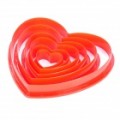 Coração de amor em forma de biscoito Cookie Cutter molde conjunto - Red (6 peça Pack)