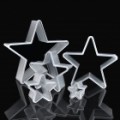 Estrela de cinco pontas em forma de conjunto de molde cortador de anel bolo Mousse - cinza (pacote de 5 peças)