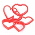 Amor coração / lábio vermelho em forma de biscoito Cookie Cutter molde conjunto - vermelho (Pack de 5 peça)