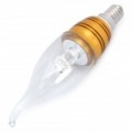 120Lumen de 3W E14 3000 ~ 3500K 1-LED quente branco Candle lâmpada - branco ouro + transparente
