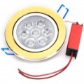7W 6500K 630-Lumen 7-LED luz teto baixo luz branca (AC 100 ~ 245V)