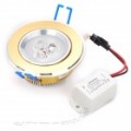3W 3500K 360-Lumen 3-quente branco luz teto Down lâmpada LED com / Driver (AC 100 ~ 245V)