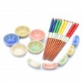 Pauzinhos elegantes + Stand + Pires Dinnerware conjunto