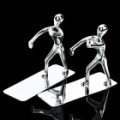 Zinc Alloy homens empurrando Bookends - prata (par)