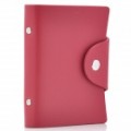 Elegante PU couro Business cartão de crédito titular caso Bag (18-bolso / vermelho)