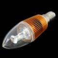 E14 Vela estilo 1W 80-100LM 3000-3500K 1-LED quente branco lâmpada - ouro (85 ~ 245V)