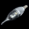 E14 Vela estilo 3W 220-300LM 6000-7000K 1-LED branco lâmpada - prata (85 ~ 245V)