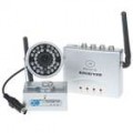 Ultra-Mini 2.4 GHz 4-CH sem fio Night Vision vigilância câmera c / microfone - prata