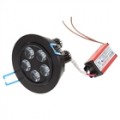 5W 5-LED luz branca teto lâmpada/Down Light - preto (100-240V)