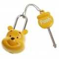 Bonito Winnie o Pooh figura estilo cadeado chave & conjunto - amarelo