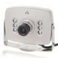 Mini câmera de vigilância segurança AV com 6-LED Night Vision (DC 9V)