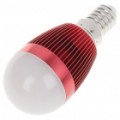 E14 3W 240-260LM 3000-3500K quente branco LED lâmpada lâmpadas - Red (85 ~ 245V)