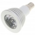 E14 3W multicolor LED lâmpada com controle remoto (1 x CR2025 / 85 ~ 265V)