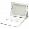 Teclado sem fios de Bluetooth v 2.0 com Case de couro PU para iPad/iPad 2 - branco