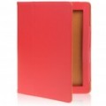 Litchi spec textura PU couro Case protetora para Apple iPad 2 - vermelho