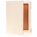 Litchi spec textura PU couro Case protetora para Apple iPad 2 - bege