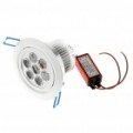 7W 590-Lumen 6500K 7-LED branco luz teto lâmpada com LED Driver (AC 85 ~ 245V)