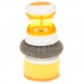 Compacto hidráulico aço fio Pan/prato limpeza pinoscel com o conjunto de adaptador de esponja - amarelo