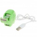 2-em-1 lindo elefante estilo USB Extension Cable com dispensador de fita de área de trabalho (verde)